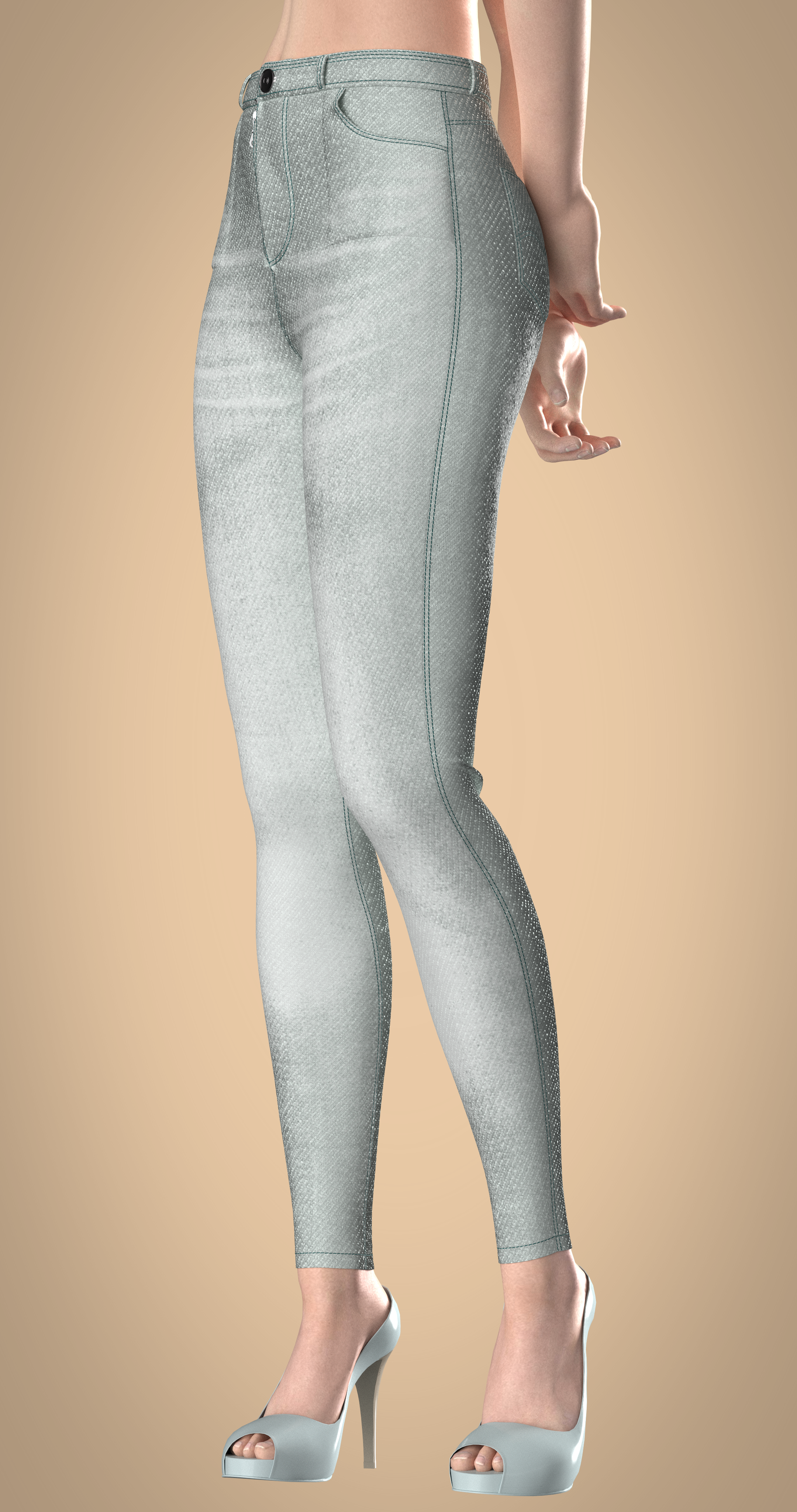 Washed Denim Skinny Jeans